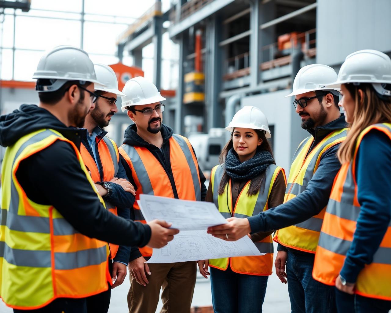 Équipe technique Sofitrap sur chantier au Maroc