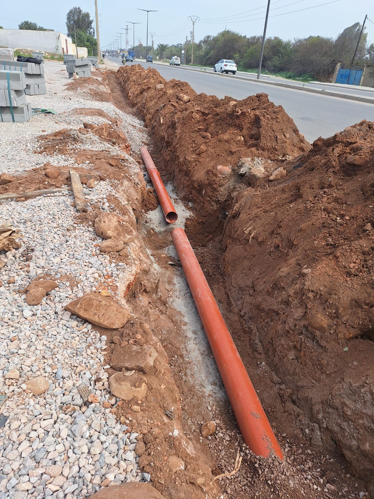 Terrassement - Pose de canalisation - Sofitrap Maroc